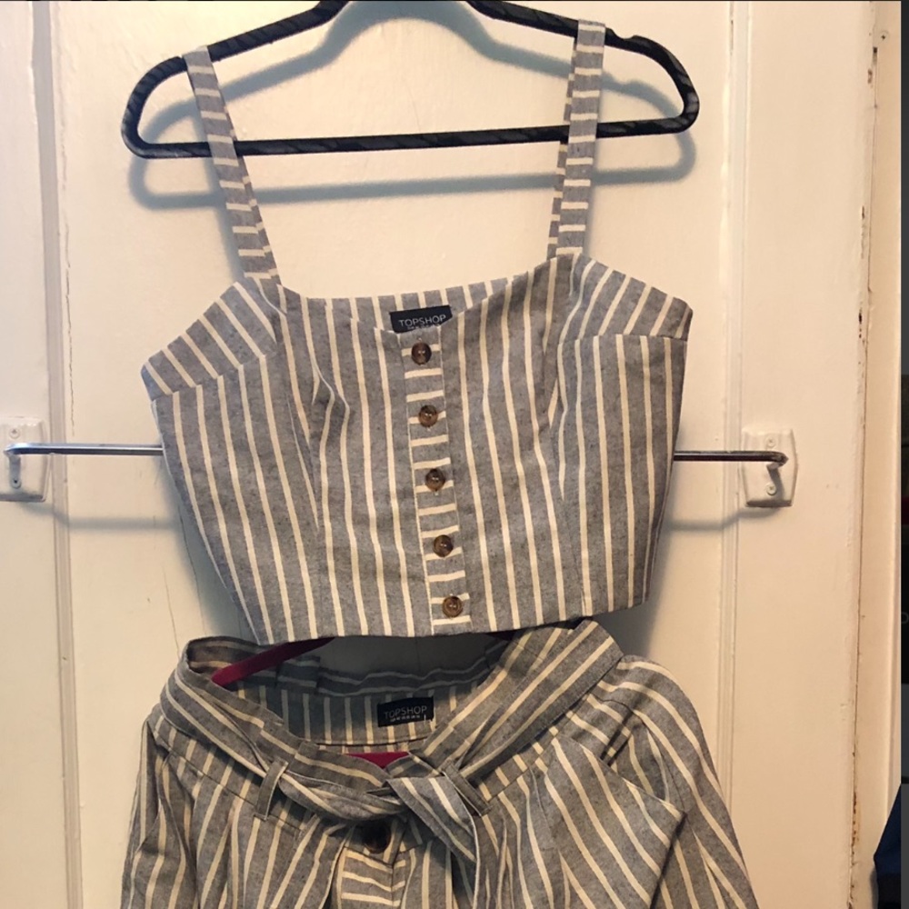 Topshop linen crop top